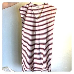 Madewell Vacances Cream/Red Striped Dress